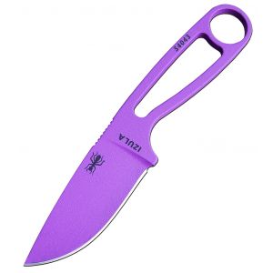 ESEE Izula Purple Fixed Blade Knife with Survival Kit and White Plastic Molded Sheath